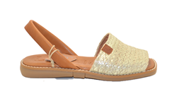 ALMAGRO MINORCHINA IN PELLE TRENZA JUTA PLATINO